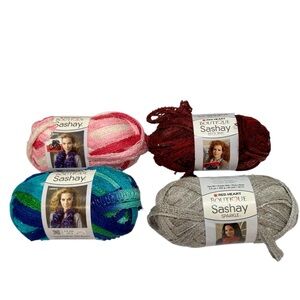 Red Heart Boutique Sashay Mixed Lot 4 Colors Sequin Sparkle Metallic Yarn New